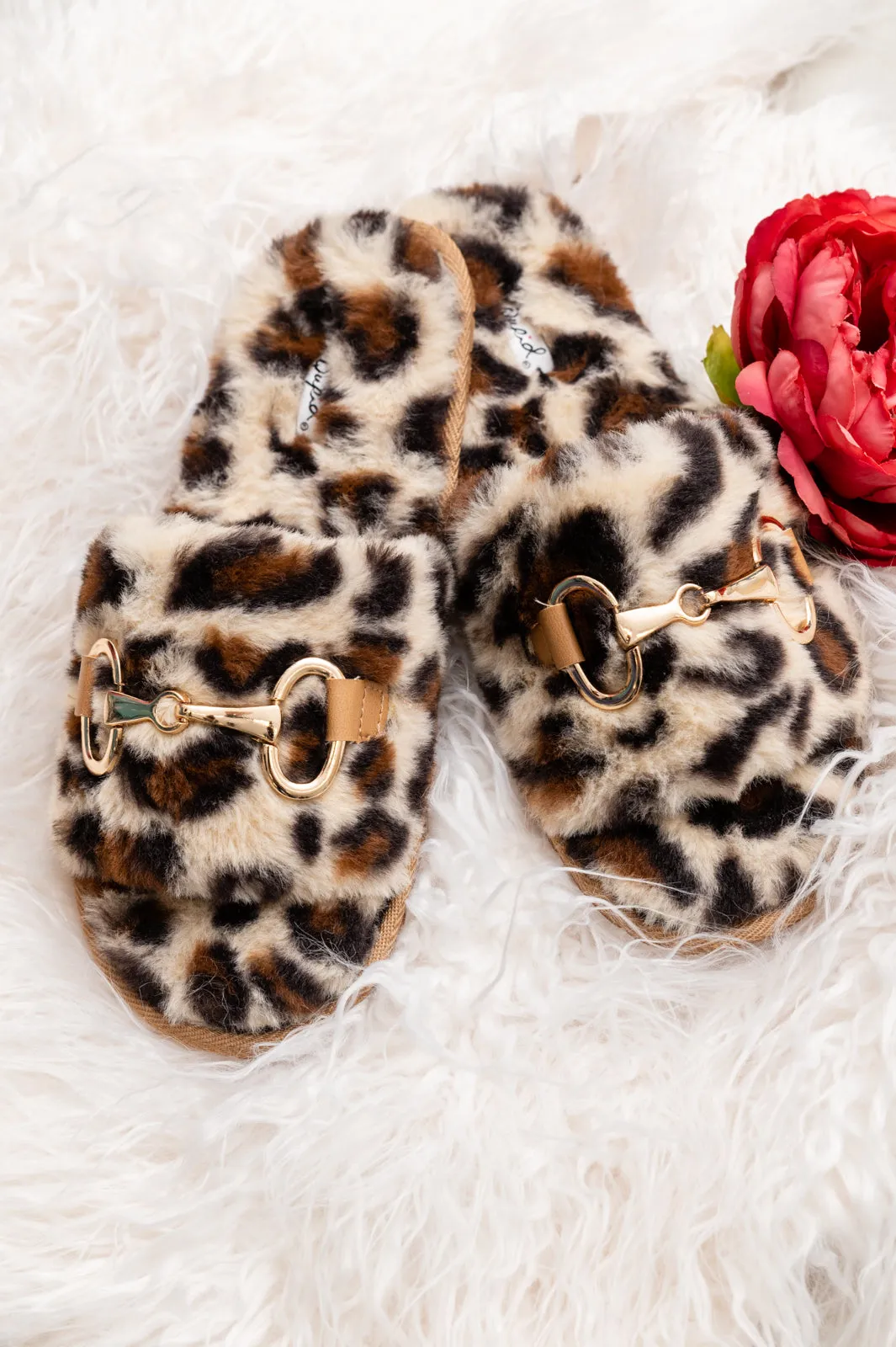 All In the Details Faux Fur Slippers - Animal Print