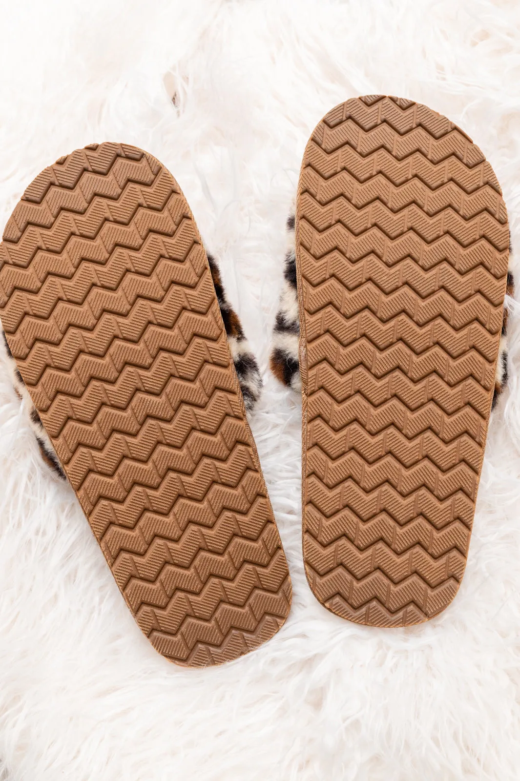All In the Details Faux Fur Slippers - Animal Print