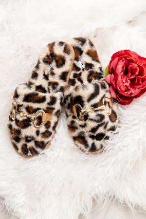 All In the Details Faux Fur Slippers - Animal Print