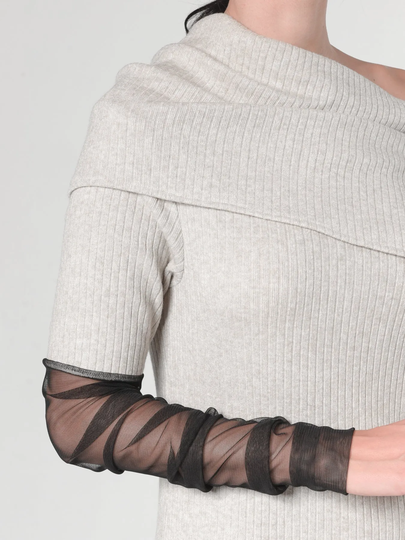Asymmetric Beige Tunic Dress by Metamorphoza