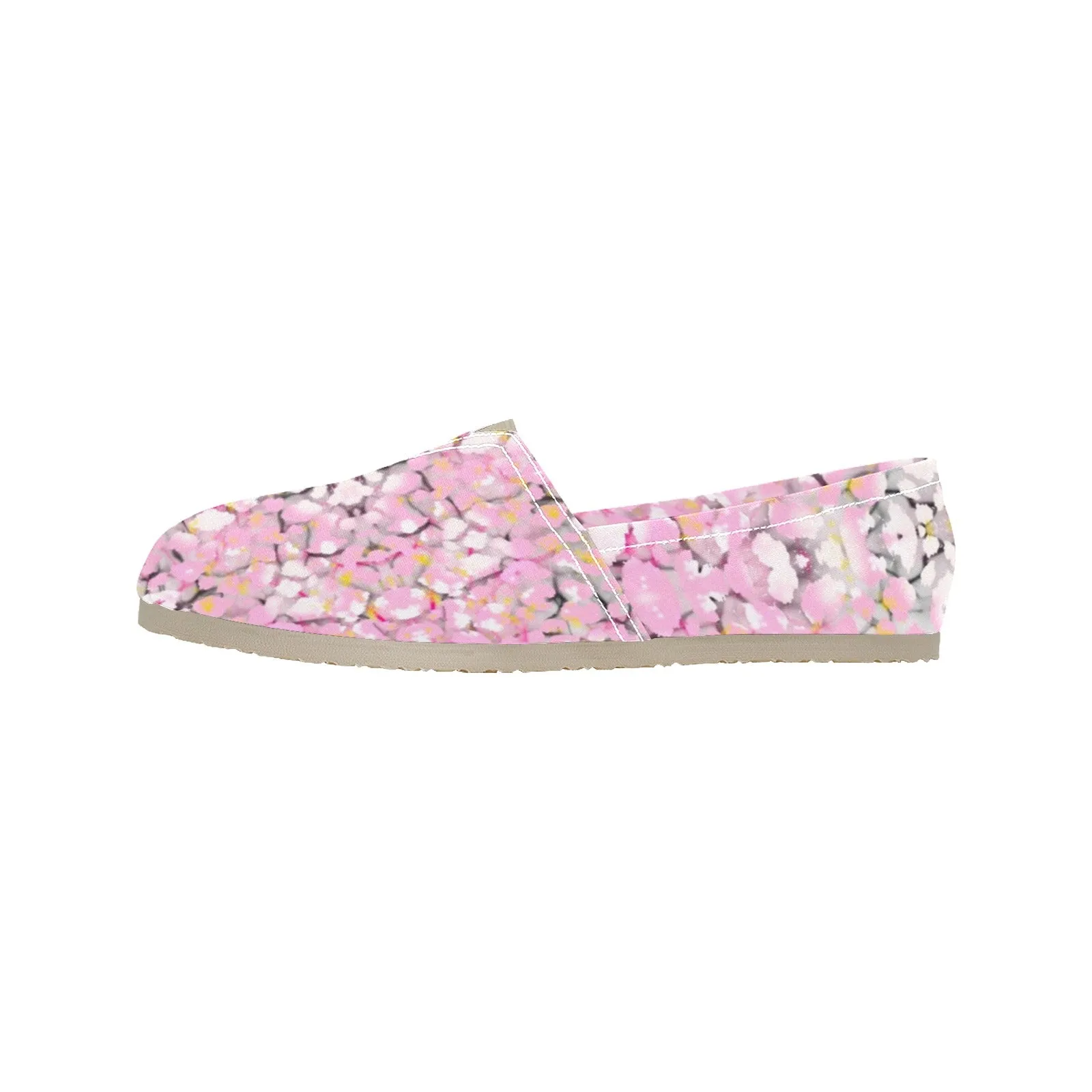 Baby Pink Leopard Plus Women's Canvas Slip On Shoes