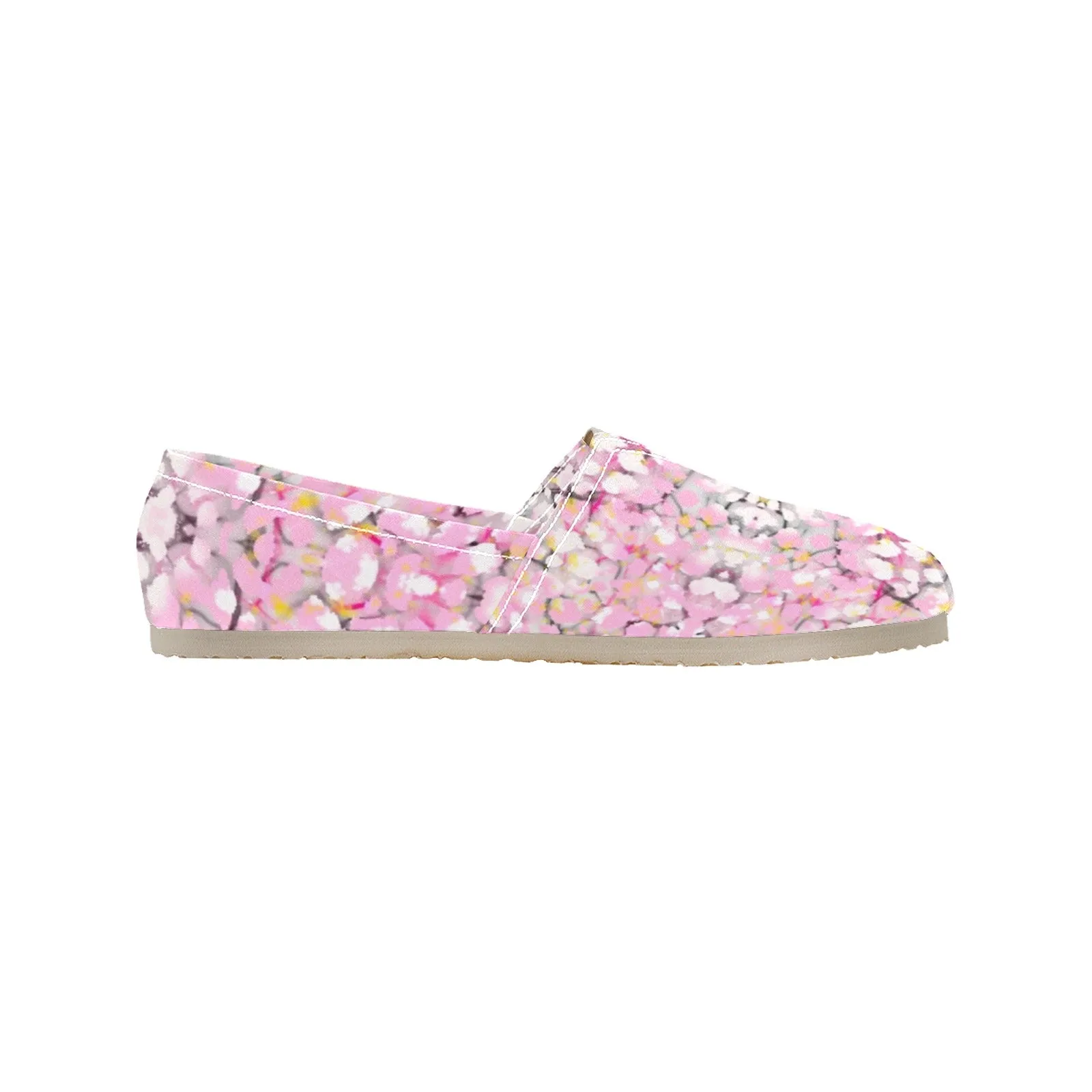 Baby Pink Leopard Plus Women's Canvas Slip On Shoes