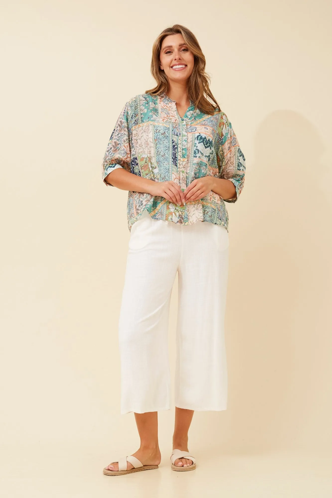 BELINA PATCHWORK PRINT TOP