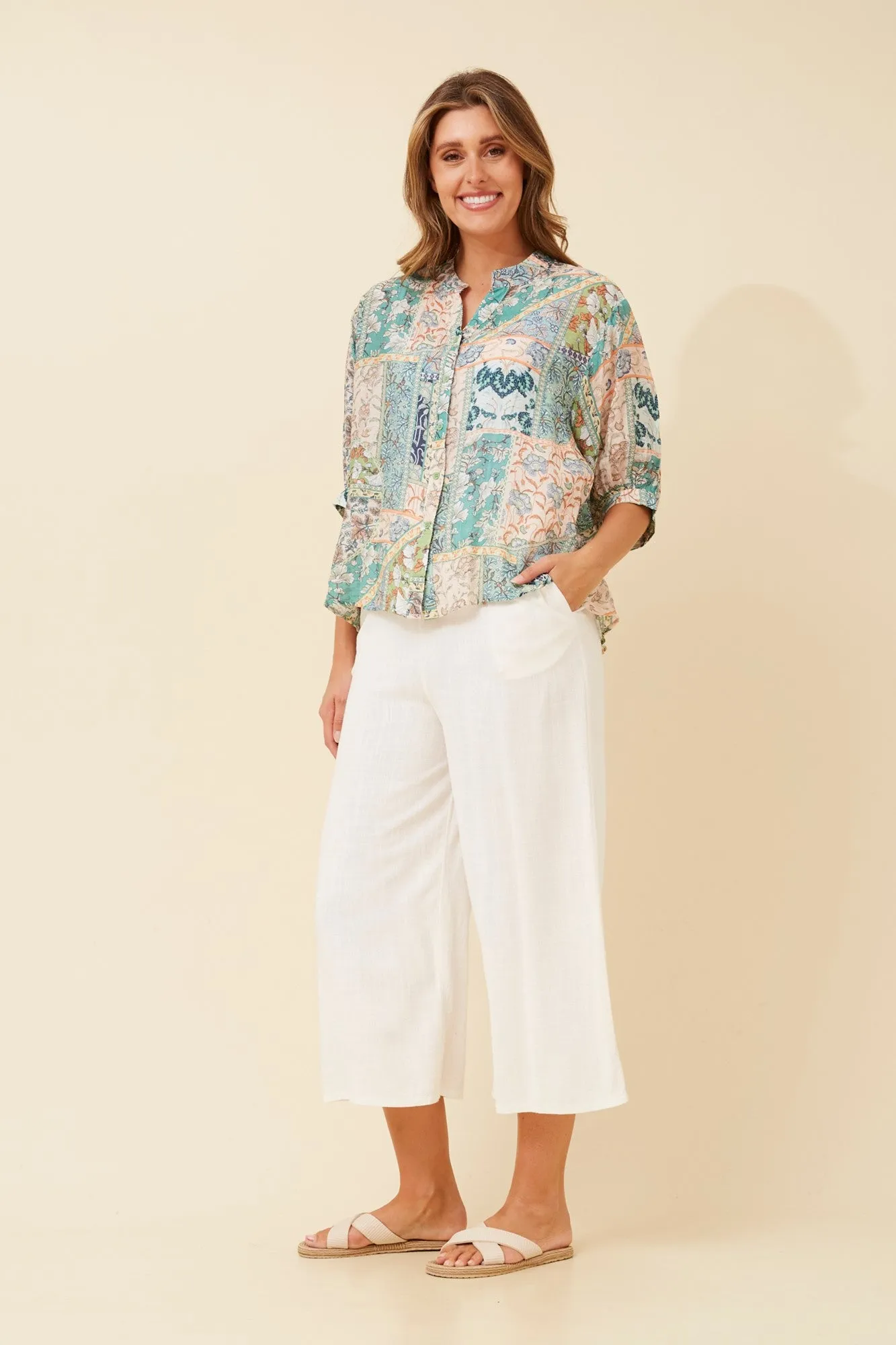 BELINA PATCHWORK PRINT TOP