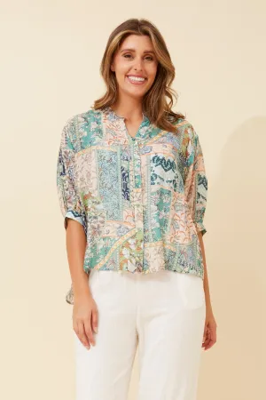 BELINA PATCHWORK PRINT TOP