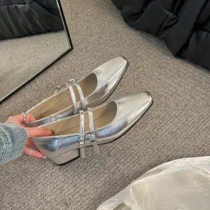 binfenxie Designer Women Ballet Flats Fashion Elegant Belt Buckle Shoes Ladies Comfort Street Style Soft Sole Single Leather Shoes