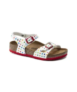 BIRKENSTOCK RIO KIDS IN DOTS WHITE