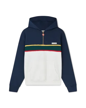 Colourblock Quarter Zip Hooded Sweatshirt