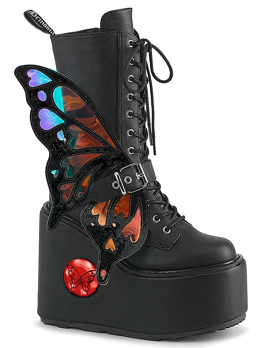 Demonia LED Blaze Women's Black Butterfly Boots