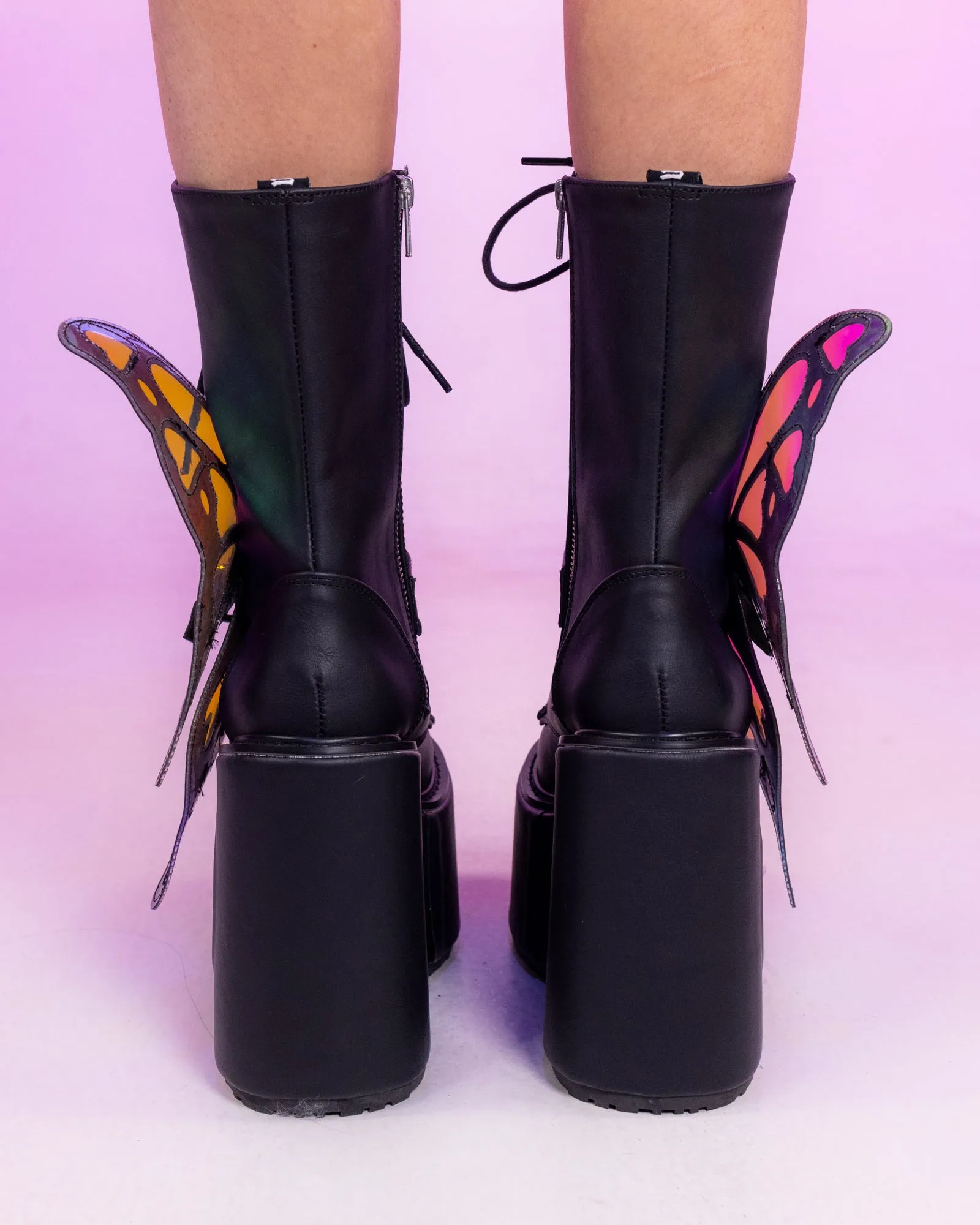 Demonia LED Blaze Women's Black Butterfly Boots