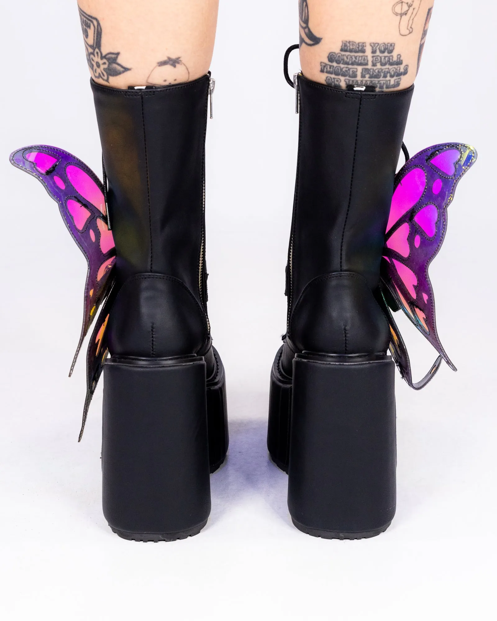 Demonia LED Blaze Women's Black Butterfly Boots