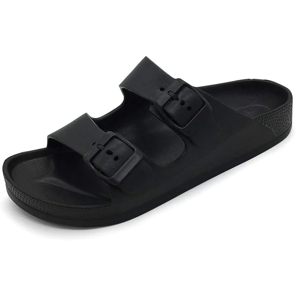 Double Buckle Patterned Sandals
