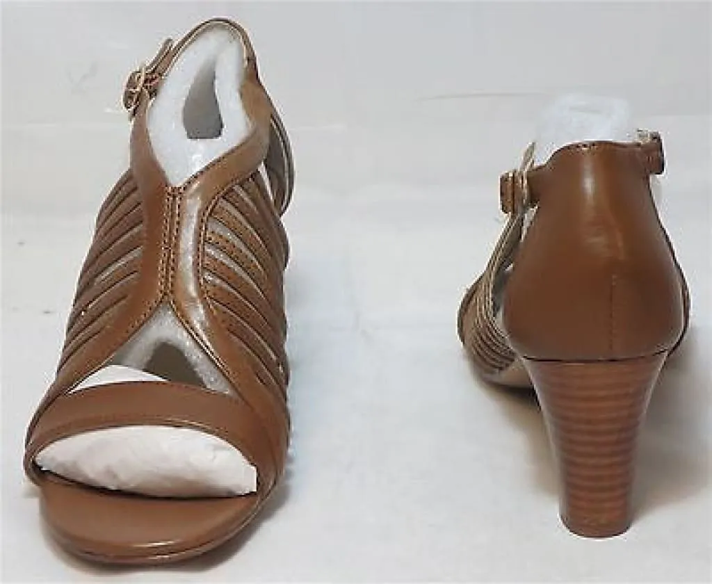 ELLEN TRACY Women's Miles Sandal - Tan Nougat Leather -