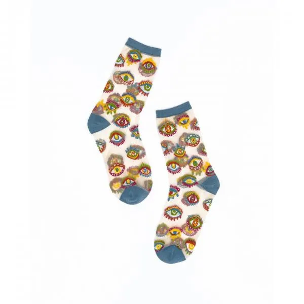 Evil Eye Sheer Crew Sock -