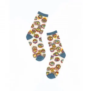 Evil Eye Sheer Crew Sock -