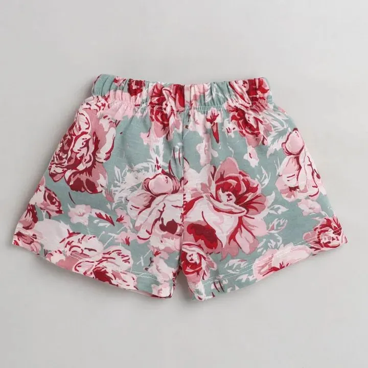 Floral Printed Short - Green
