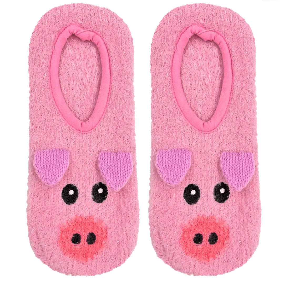 Fuzzy Pig Slippers