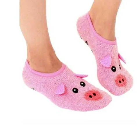 Fuzzy Pig Slippers