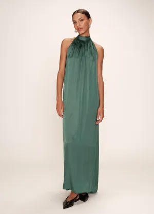 Grace & Mila Rose Maxi-jurk satijn halter groen