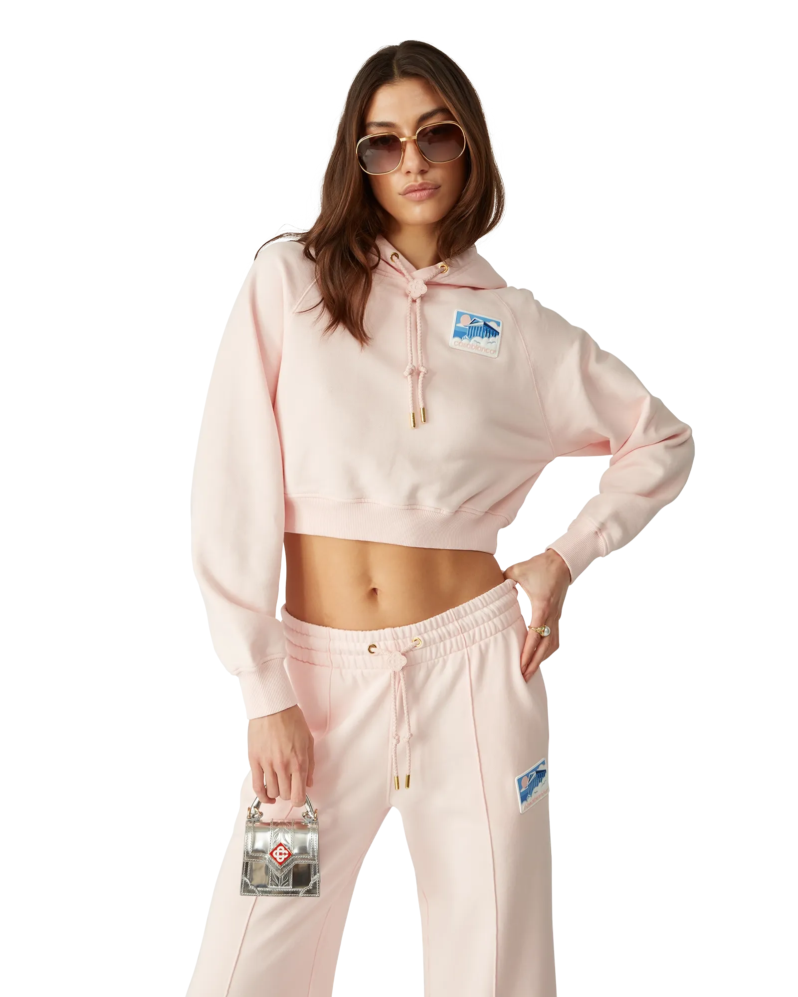 Greek Temple Cropped Hooded Sweatshirt