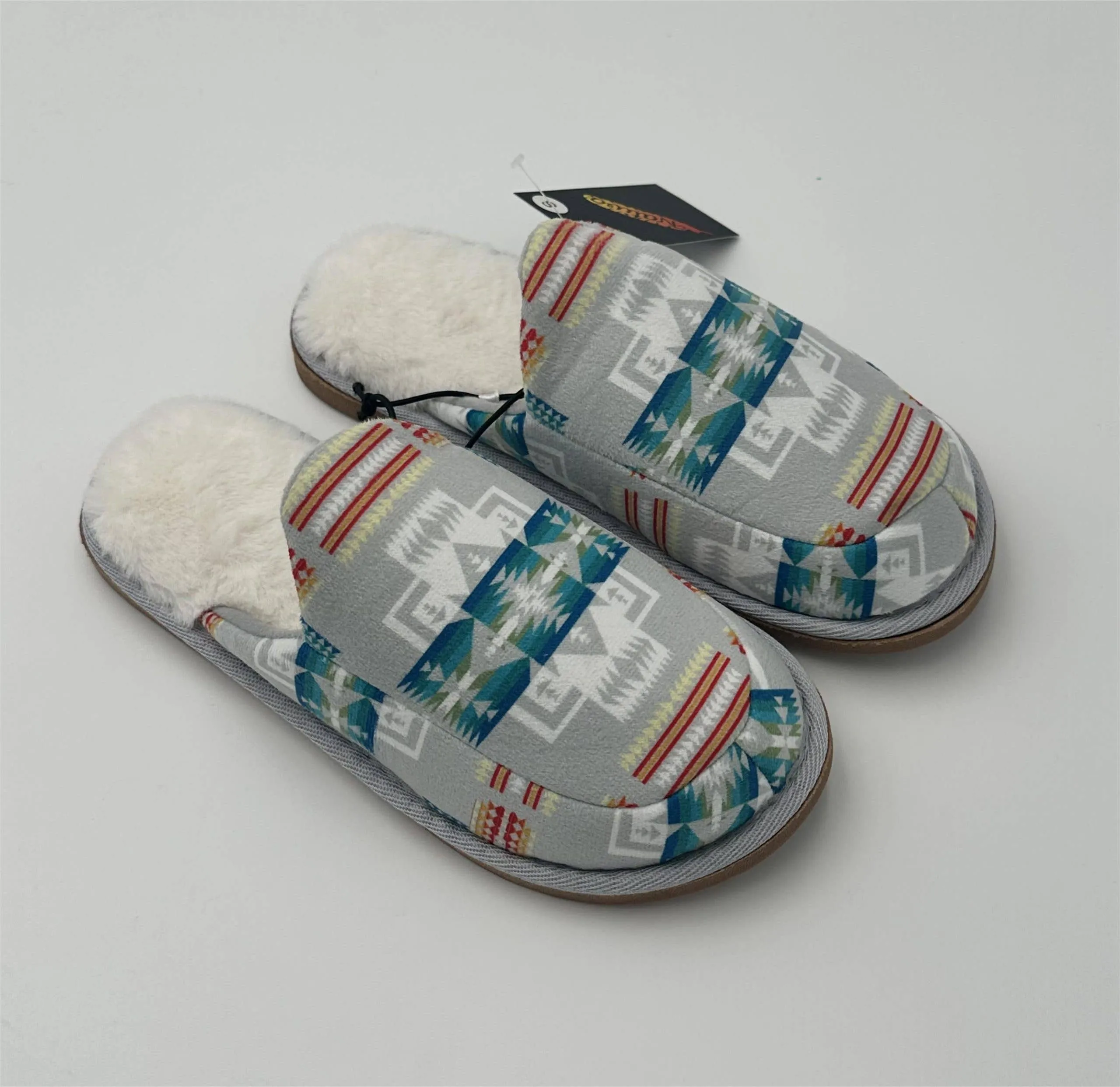 Grey Aztec Slippers