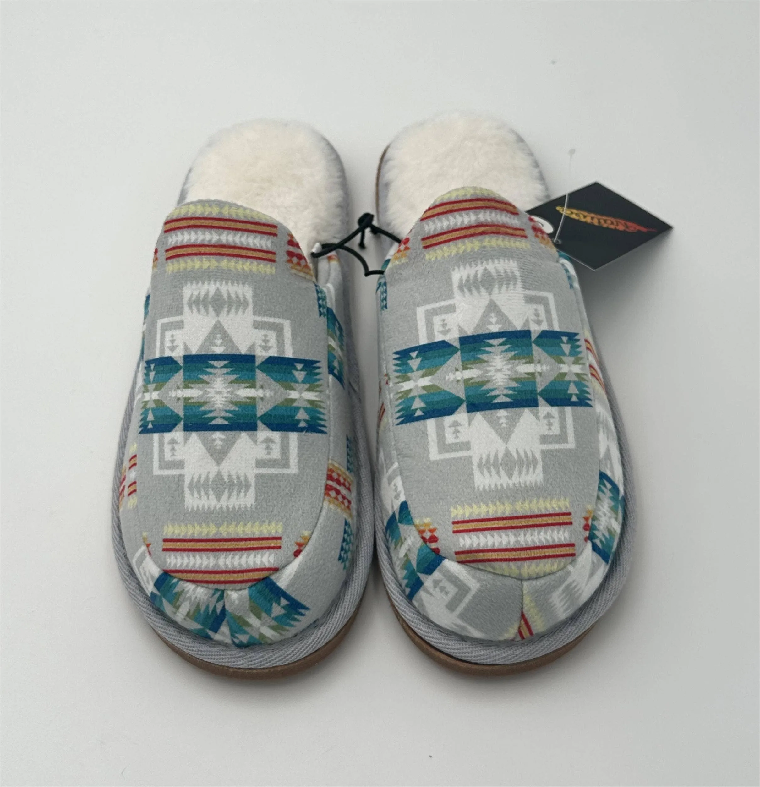 Grey Aztec Slippers
