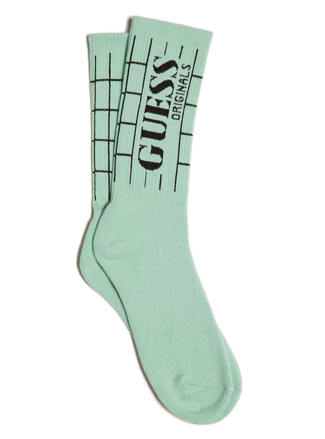 GUESS Originals Jade Green Grid Socks