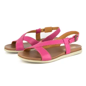 Harare : Ladies Leather Sandal in Aurora Cayak