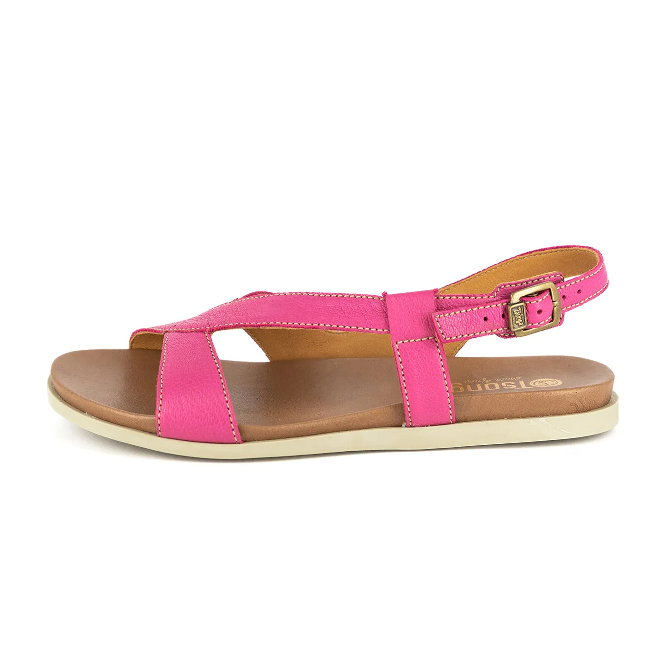 Harare : Ladies Leather Sandal in Aurora Cayak