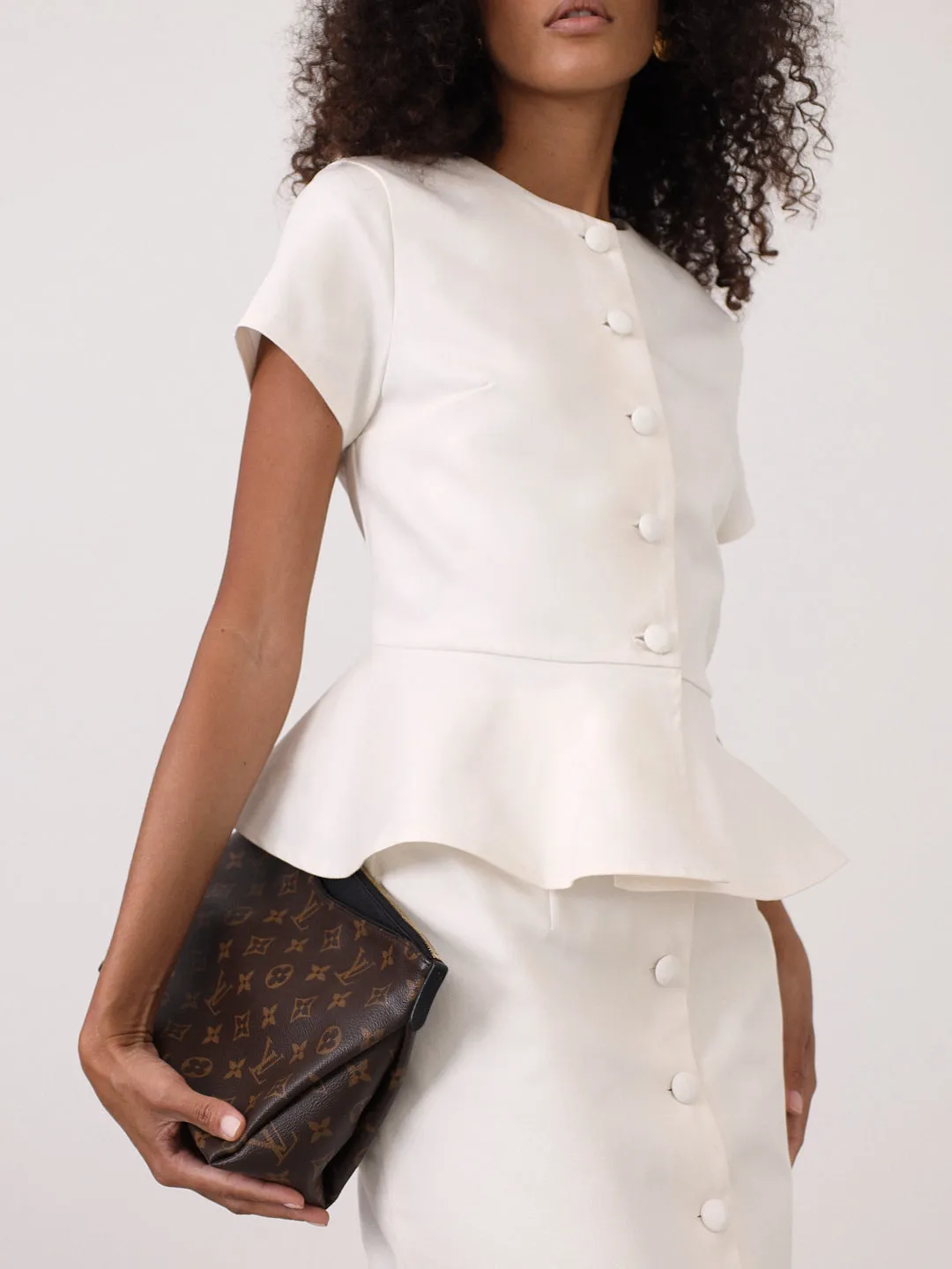 Hera Denim Button Up Top | White