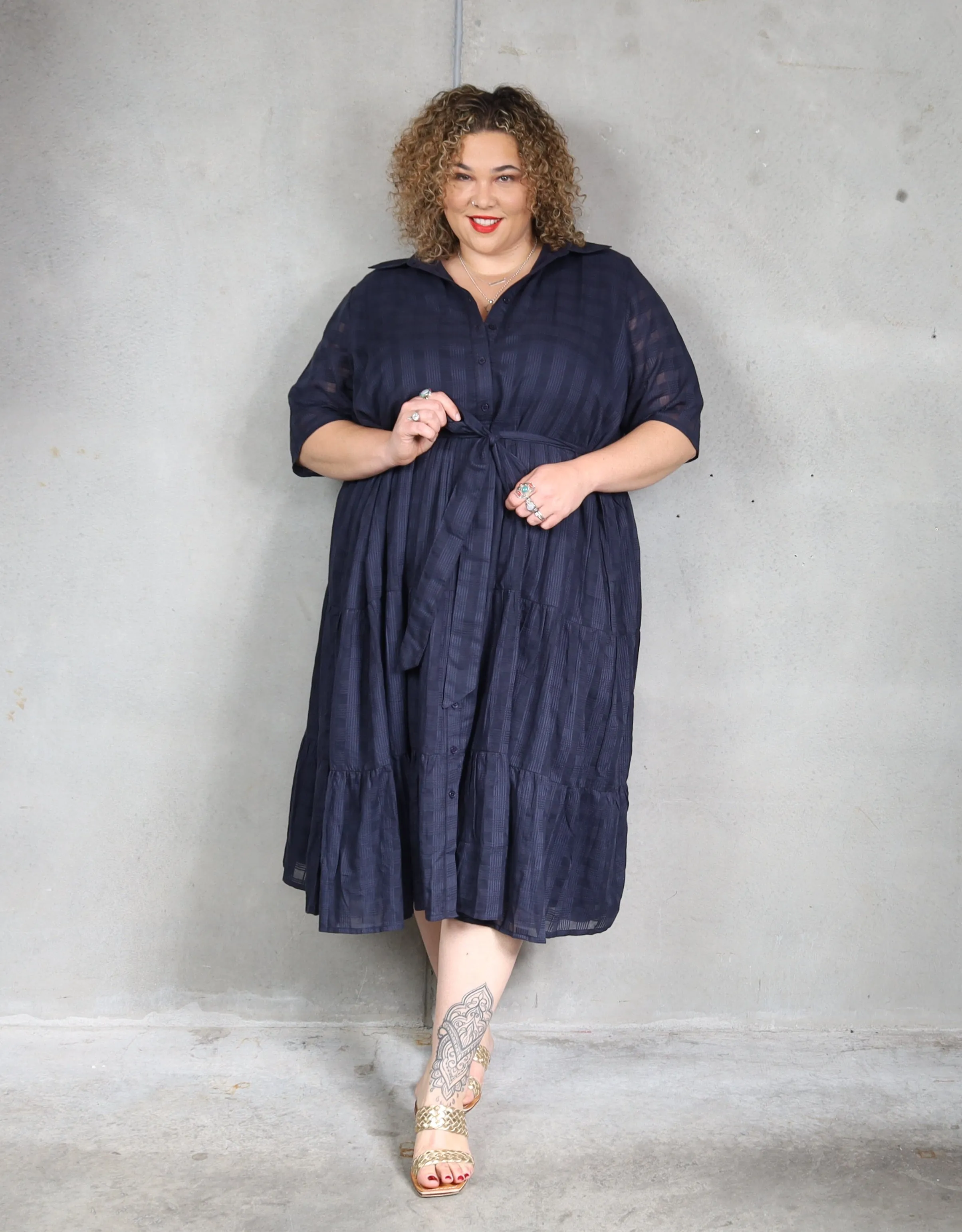 Jacquie Dress - Navy