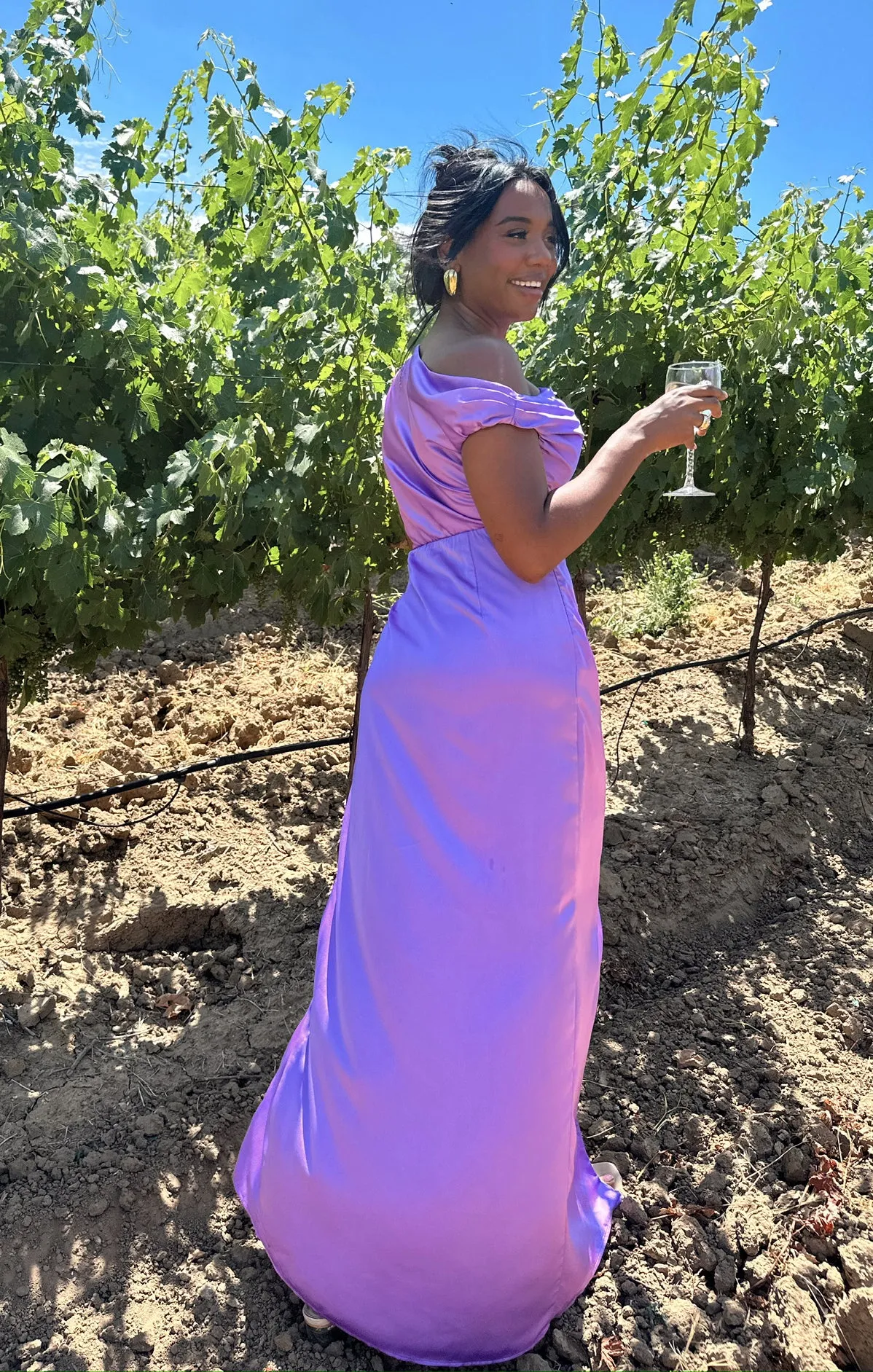 Jodie Dress ~ Violet Luxe Satin