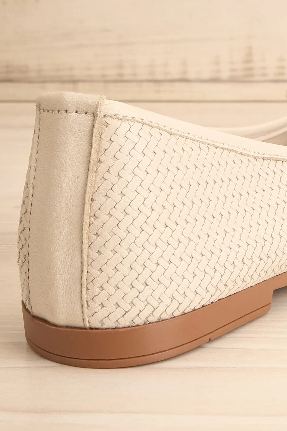 Kelowna Ivory | Woven Leather Ballerina Flats