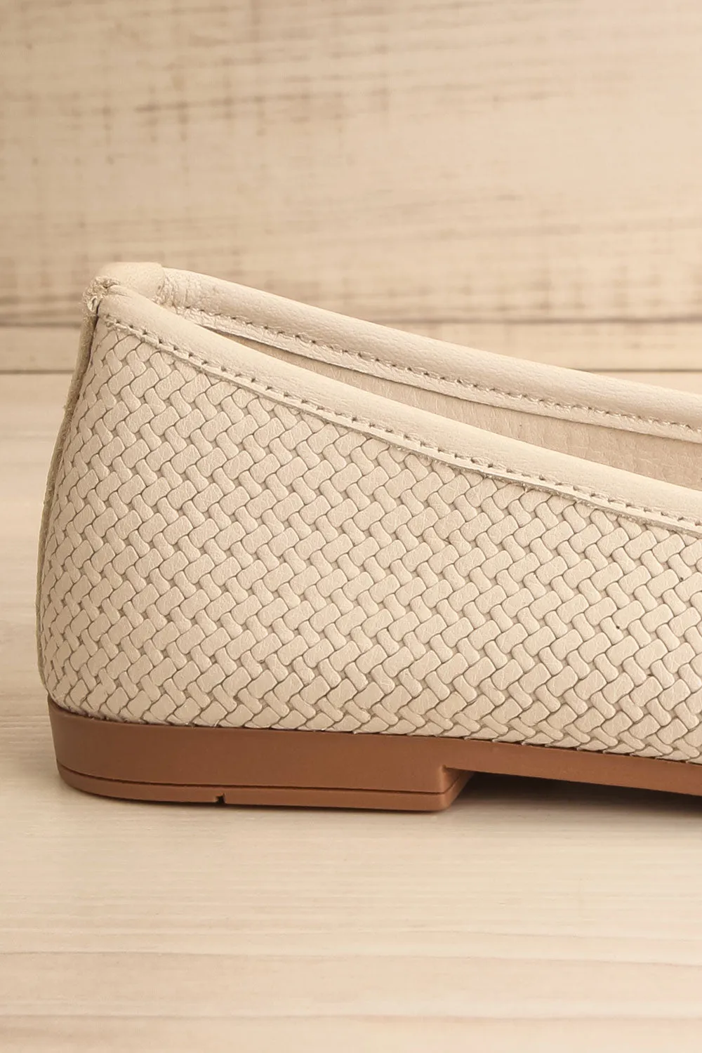 Kelowna Ivory | Woven Leather Ballerina Flats