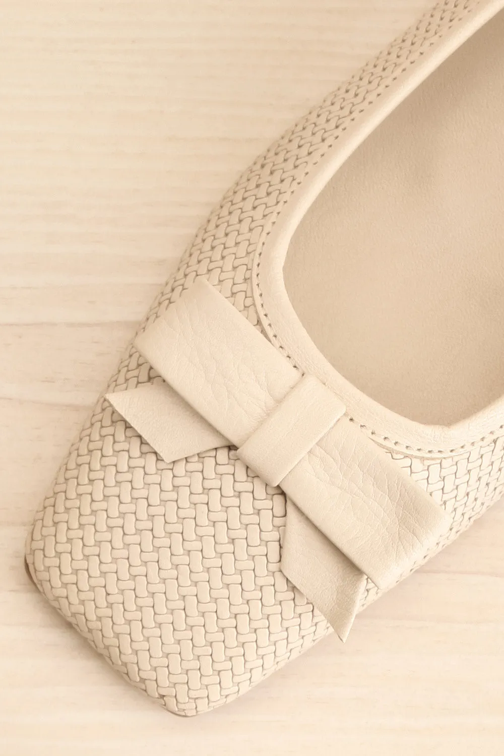 Kelowna Ivory | Woven Leather Ballerina Flats
