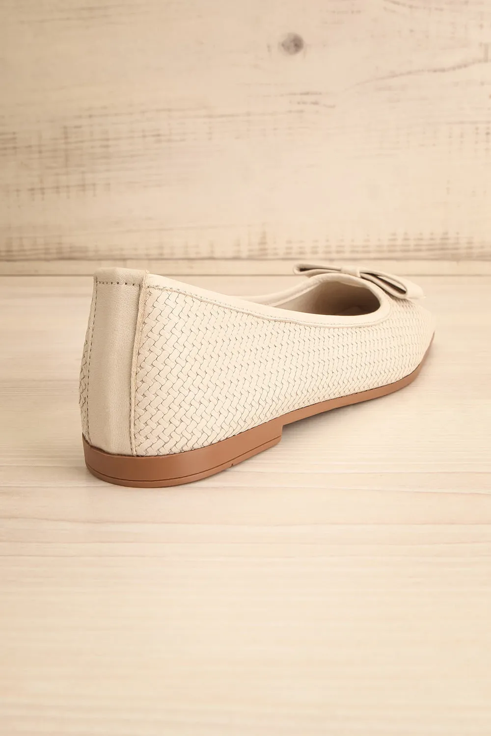 Kelowna Ivory | Woven Leather Ballerina Flats