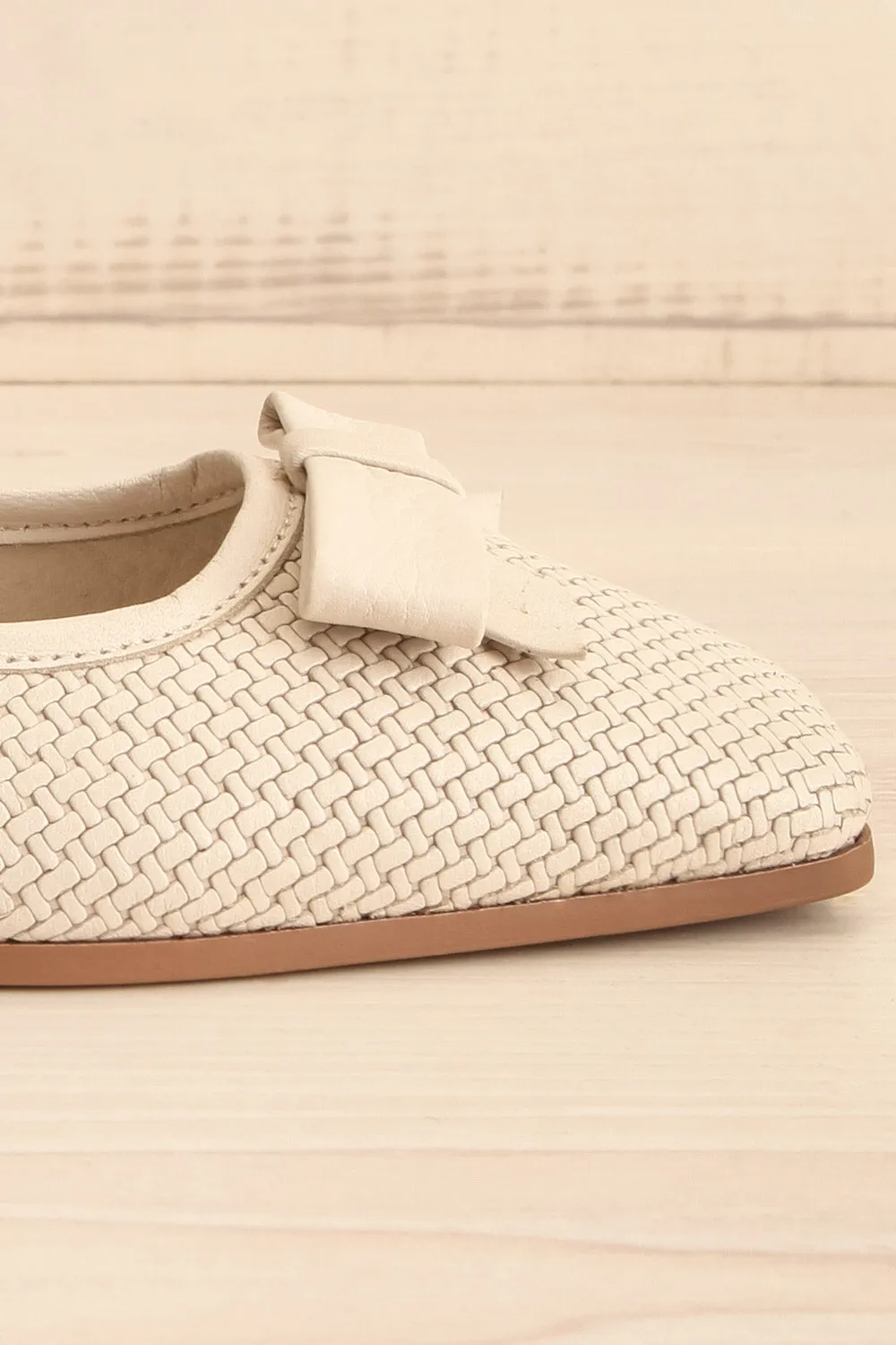Kelowna Ivory | Woven Leather Ballerina Flats
