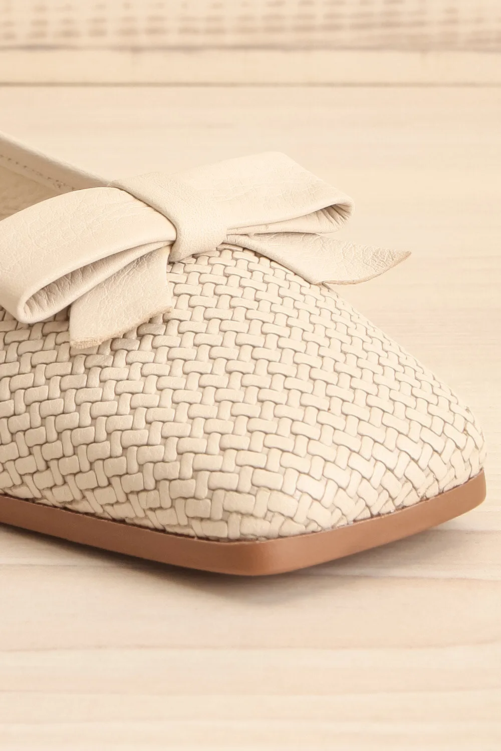 Kelowna Ivory | Woven Leather Ballerina Flats