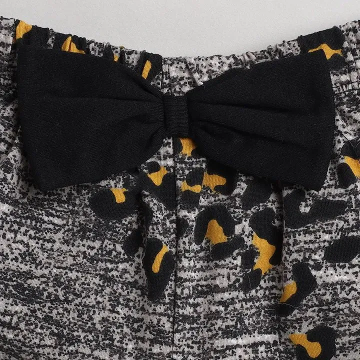 Leopard Printed Shorts - Grey