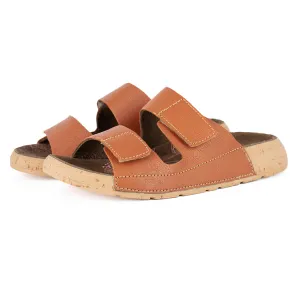 Lesedi : Ladies Leather Sandal in Oak Cayak