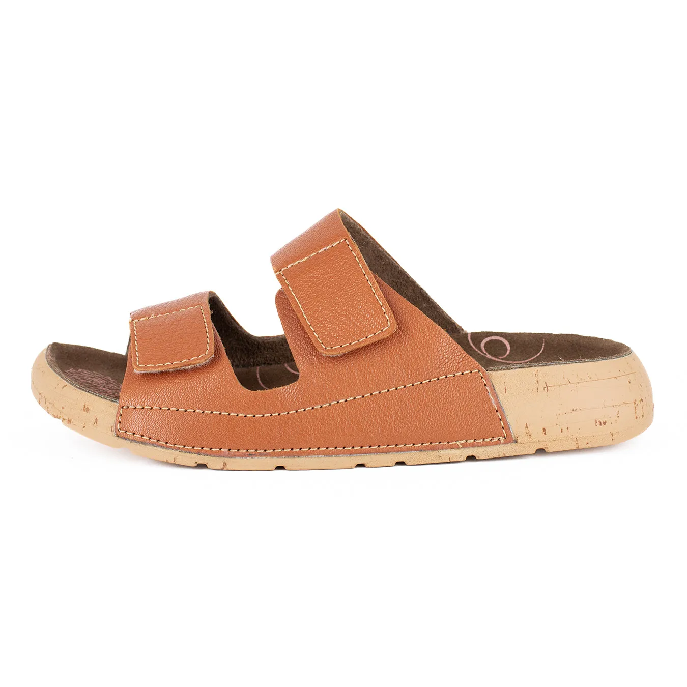 Lesedi : Ladies Leather Sandal in Oak Cayak