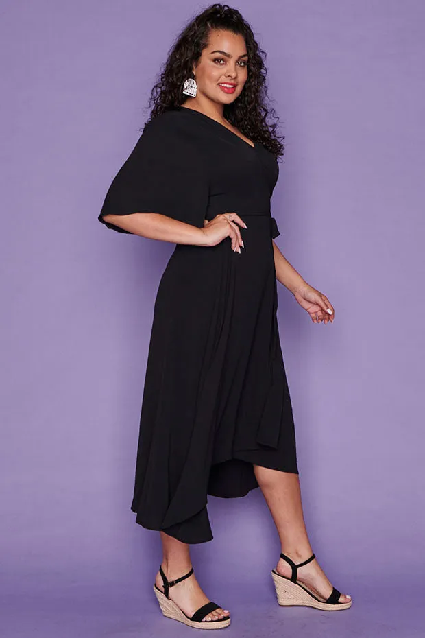 Mandy Black Wrap Dress