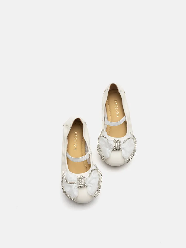 Mini Bree Crystal Bow Mary Jane Ballerinas
