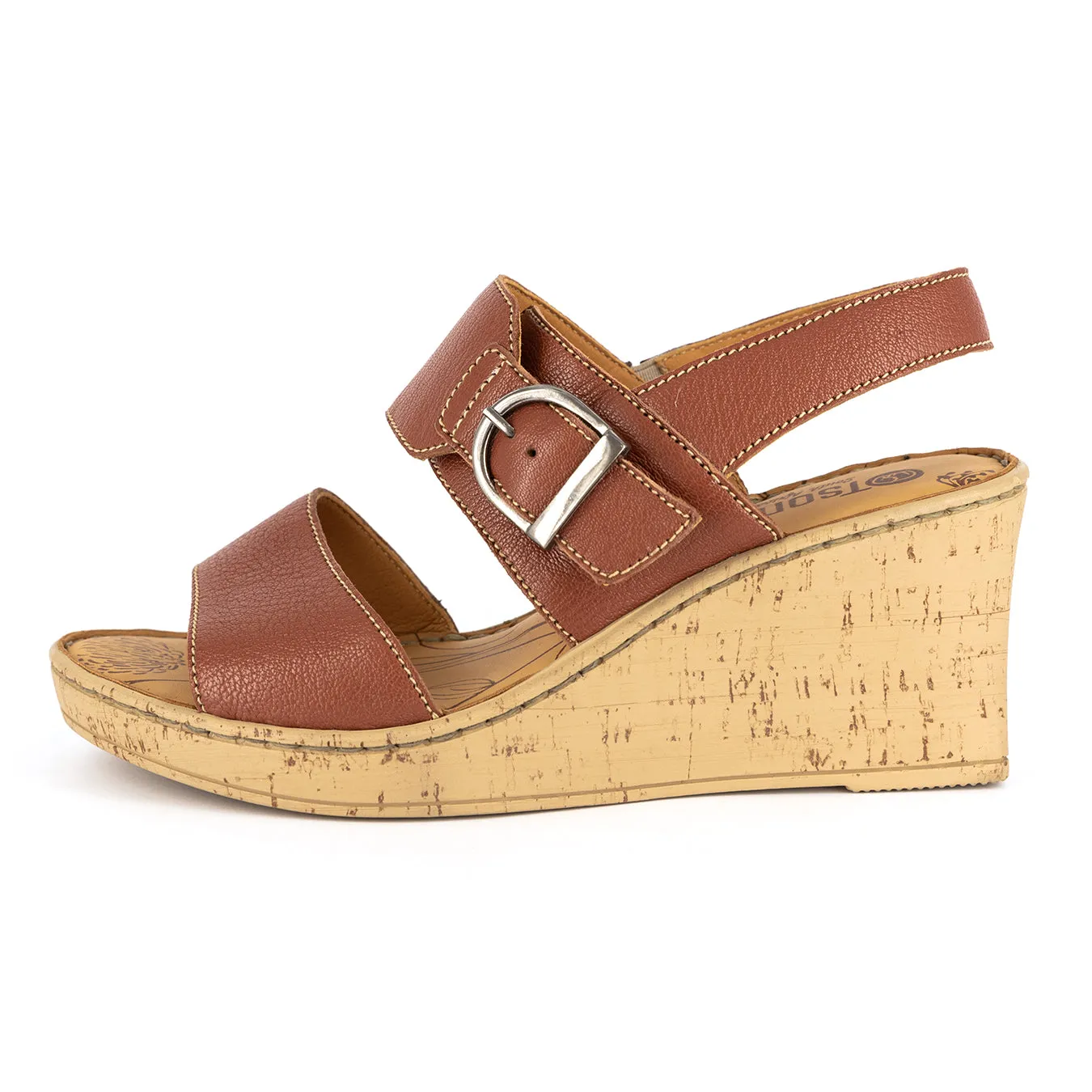 Moyizela : Ladies High-Heeled Leather Sandal in Suede Cayak