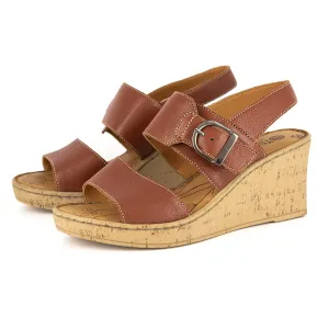 Moyizela : Ladies High-Heeled Leather Sandal in Suede Cayak