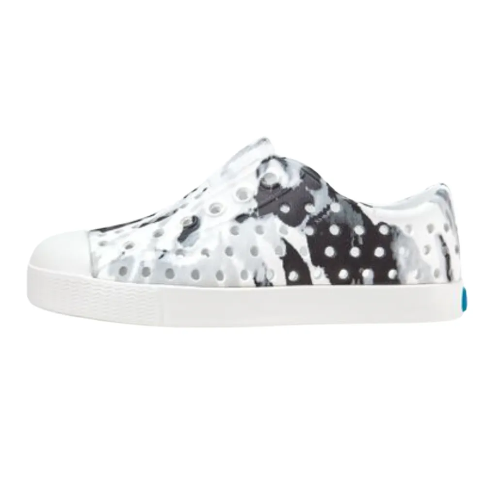 Native - Kids' Jefferson Shoe - White/Grey/Black Tie-Dye