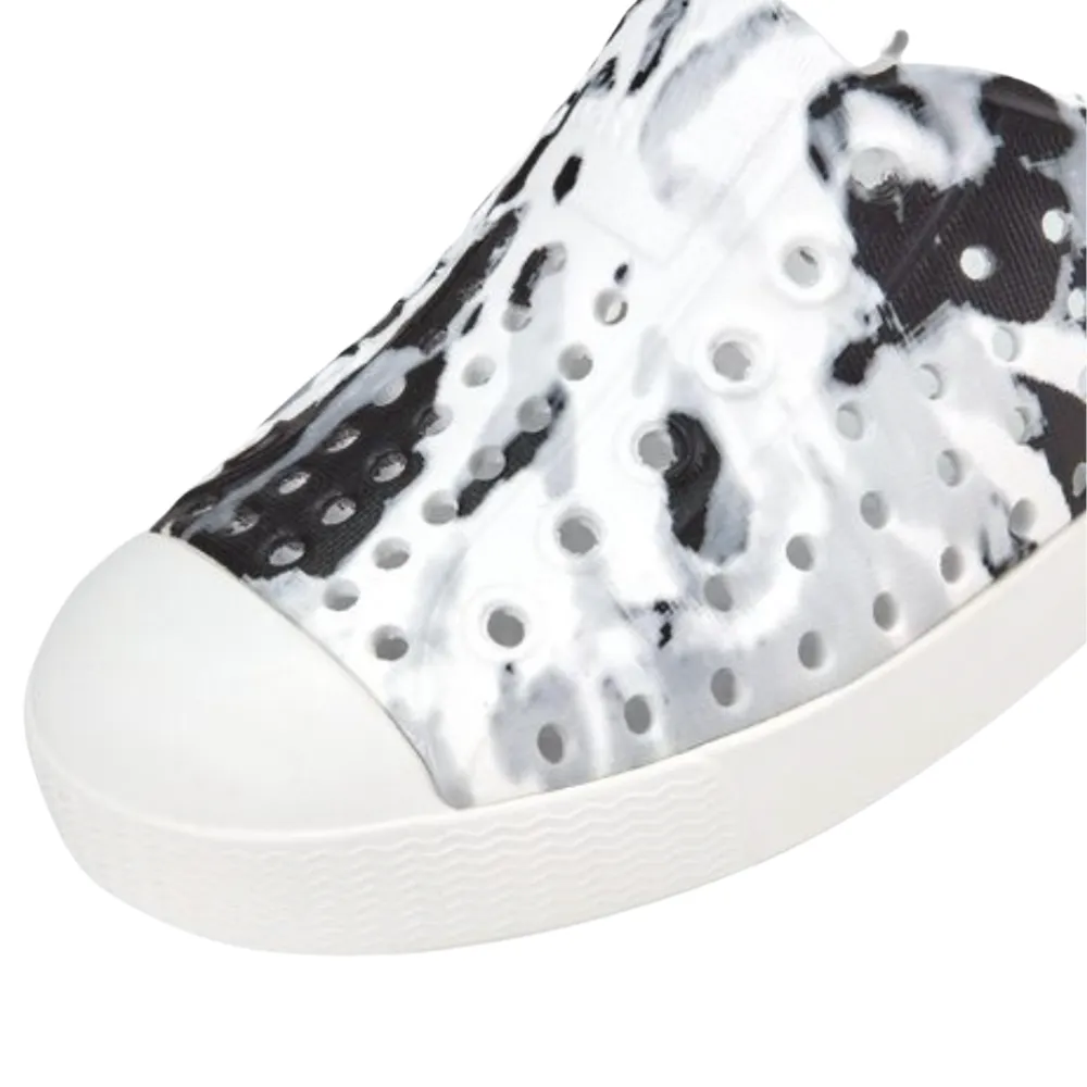 Native - Kids' Jefferson Shoe - White/Grey/Black Tie-Dye