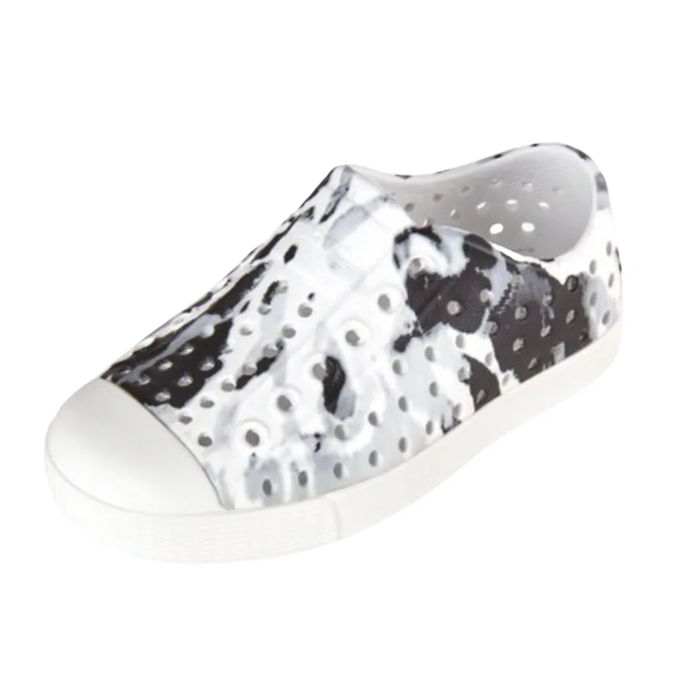 Native - Kids' Jefferson Shoe - White/Grey/Black Tie-Dye
