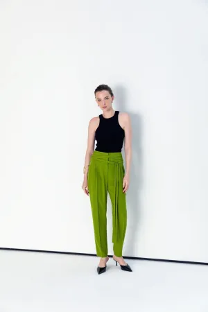 Pants with Lacing Detail Oil Green