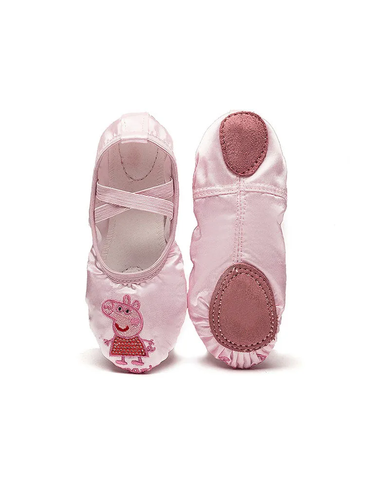 Piggy Pink Dance Shoes Soft Sole Exercise Ballet Shoes